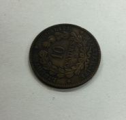 A French 10 Centimes dated 1876.