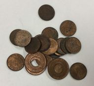 A bank bag of Indian coins, all with lustre.