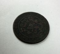 A Luxembourg 10 Centimes coin dated 1851.
