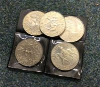 5 x Jubilee Crown coins.