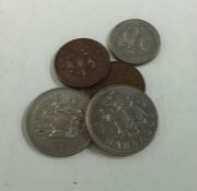 A selection of Barbados coins.