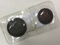 2 x East India Company coins dated 1803 and 1808.