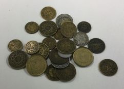 A bank bag of Moroccan coins.