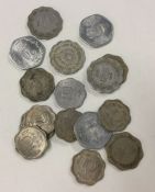 A bank bag of Anna coins of various dates.
