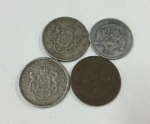 4 x Romania coins dated 1867 / 1873; 2 x 1924.