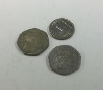 3 x Mauritius coins.