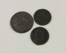 3 x George IV Hibernia coins dated 1822.
