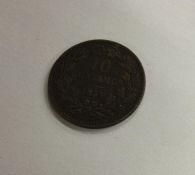 A Luxembourg 10 Centimes dated 1854.