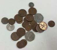 A bag of mixed Falkland Islands coins.