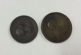 A George III Penny together with a Halfpenny dated