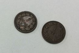 2 x German Pfennigs dated 1858 and 1881.
