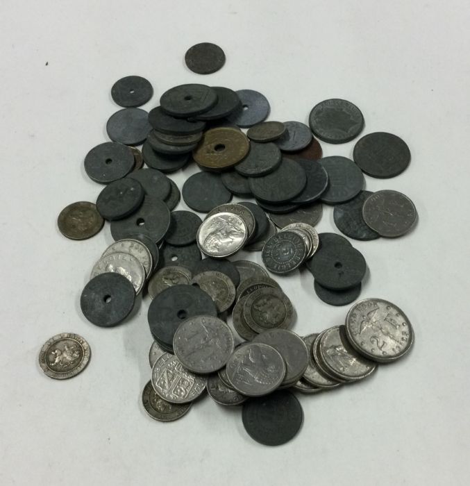 A bag of Belgium coins.