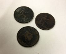3 x Victorian Pennies dated 1861; 1861 and 1872.