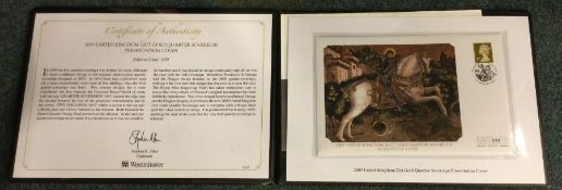 A 2009 First Day Cover Proof 1/4 sovereign coin an