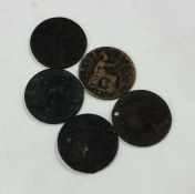 5 x Queen Victoria Half Pennies.