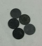 5 x Helvetica zinc coins.