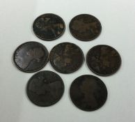 7 x Victorian Bun Head Pennies.