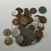 A mixed selection of Irish coins.