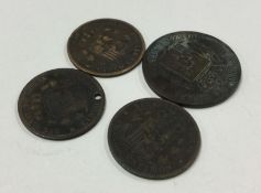 4 x old Spanish coins.