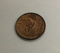 A Queen Elizabeth II Farthing dated 1953 with lust