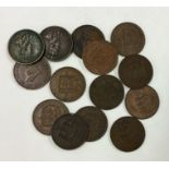 14 x Jersey Pennies (some with colour).