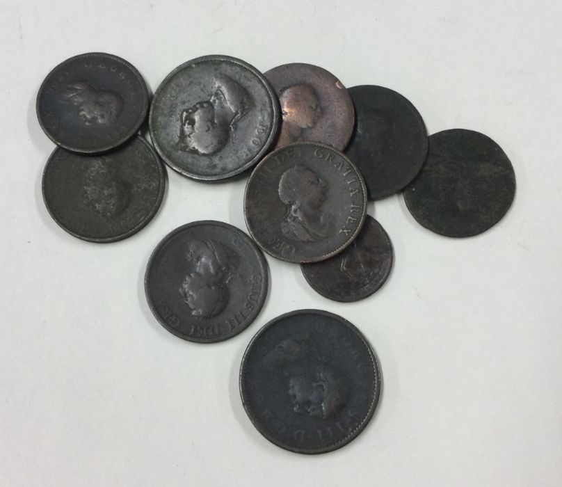 A bag of 10 x George III coins.