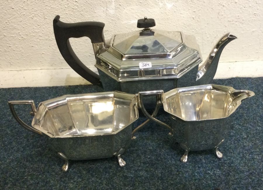 A good quality three piece silver panelled tea set - Image 2 of 2