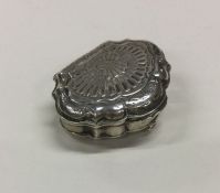 A good Continental silver snuff box of scallop for