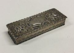 A good Victorian chased silver box with rectangula