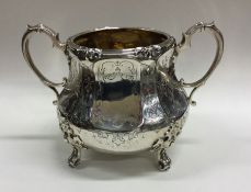 A good quality Victorian silver sugar bowl decorat