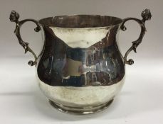 A large Victorian silver two handled porringer / c