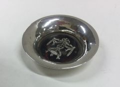 A silver and tortoiseshell inlaid pin tray. Birmin