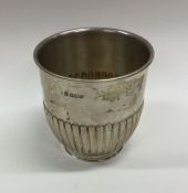 A silver half fluted vase of tapering form. Sheffi