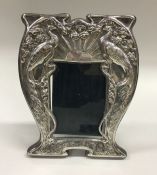 A large stylish Art Nouveau silver picture frame d