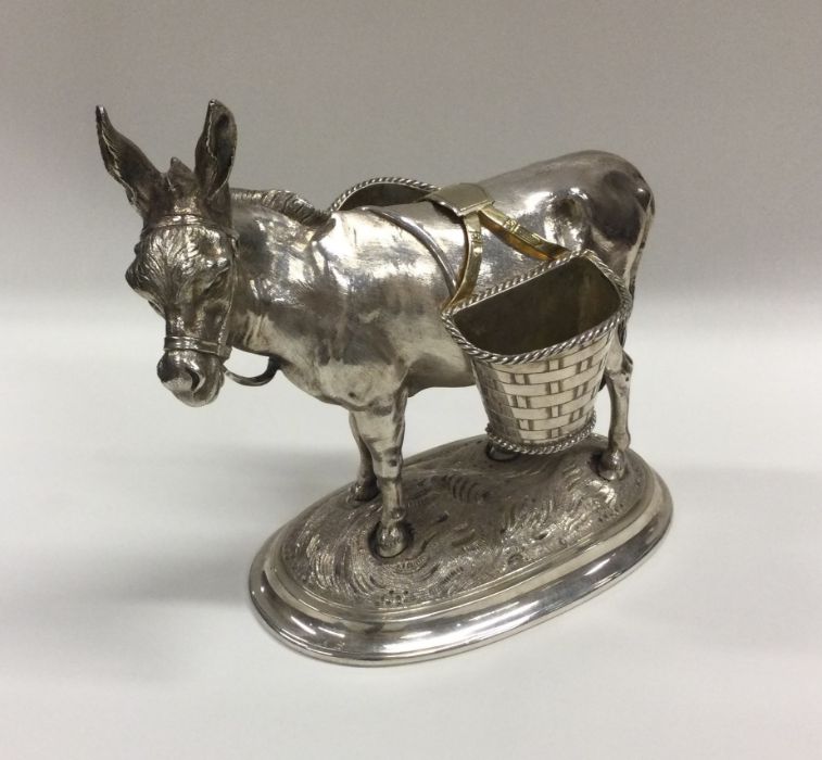 A heavy Antique German silver cruet in the form of