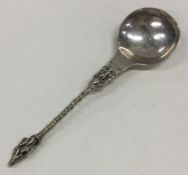 A stylish Danish silver spoon with twisted stem. A