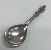 A heavy Antique Continental silver spoon with Apos