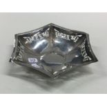 A Continental silver shaped bonbon dish. Approx. 4