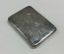 An attractive engraved silver aide memoire with fi