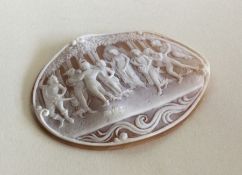 A good large oval unframed cameo depicting 'Primav