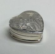 A small hinged silver pill box. 925 standard. Appr