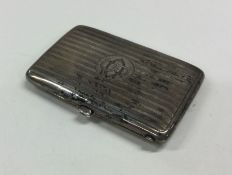 An unusual silver combination card case with fitte