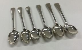 A set of six OE pattern silver teaspoons. London 1