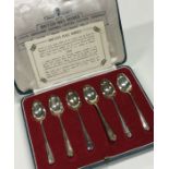 A heavy set of six silver rat tail teaspoons. Appr