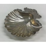 A good Victorian silver scallop shaped butter shel