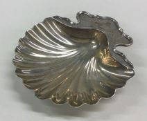 A good Victorian silver scallop shaped butter shel