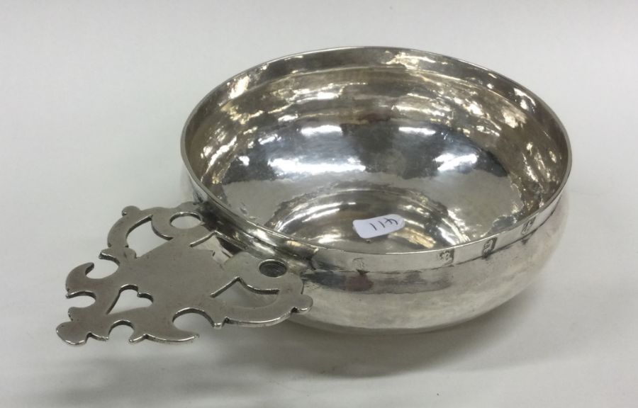 A rare William III silver bleeding bowl with pi - Image 2 of 3