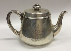 An unusual Victorian silver bachelor's teapot with