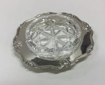 A small silver butter dish with glass insert. Lond