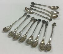 A good set of twelve Dutch silver preserve spoons